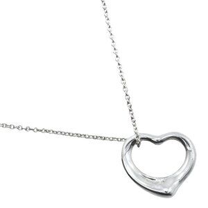 TIFFANY&Co. Open heart Necklace Elsa Peretti Silver925 heart 2.6g Women